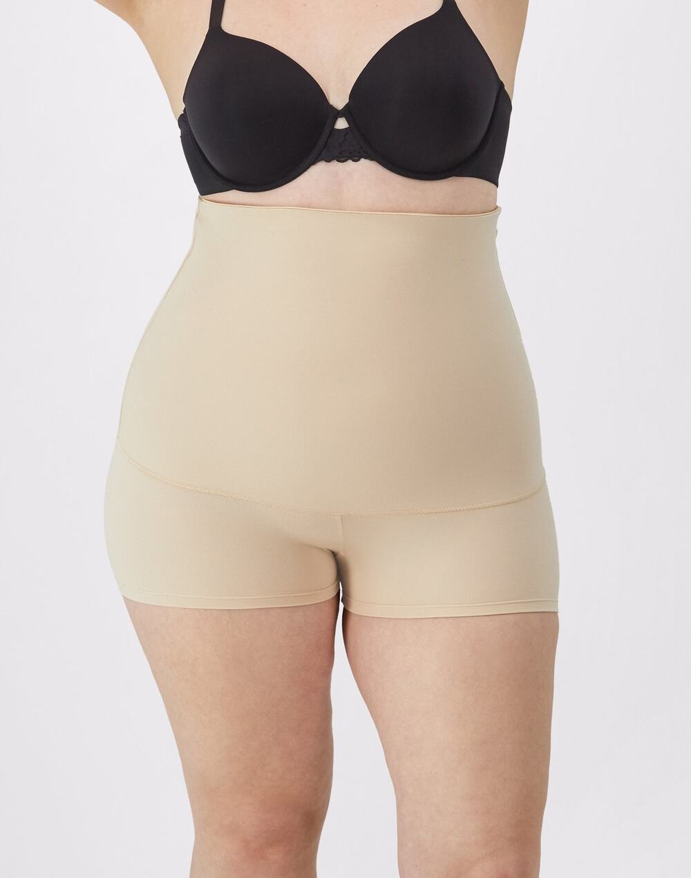 Maidenform Women's Large Beige High-Waist Boyshort Comfort Sexy Shapewear M2-8